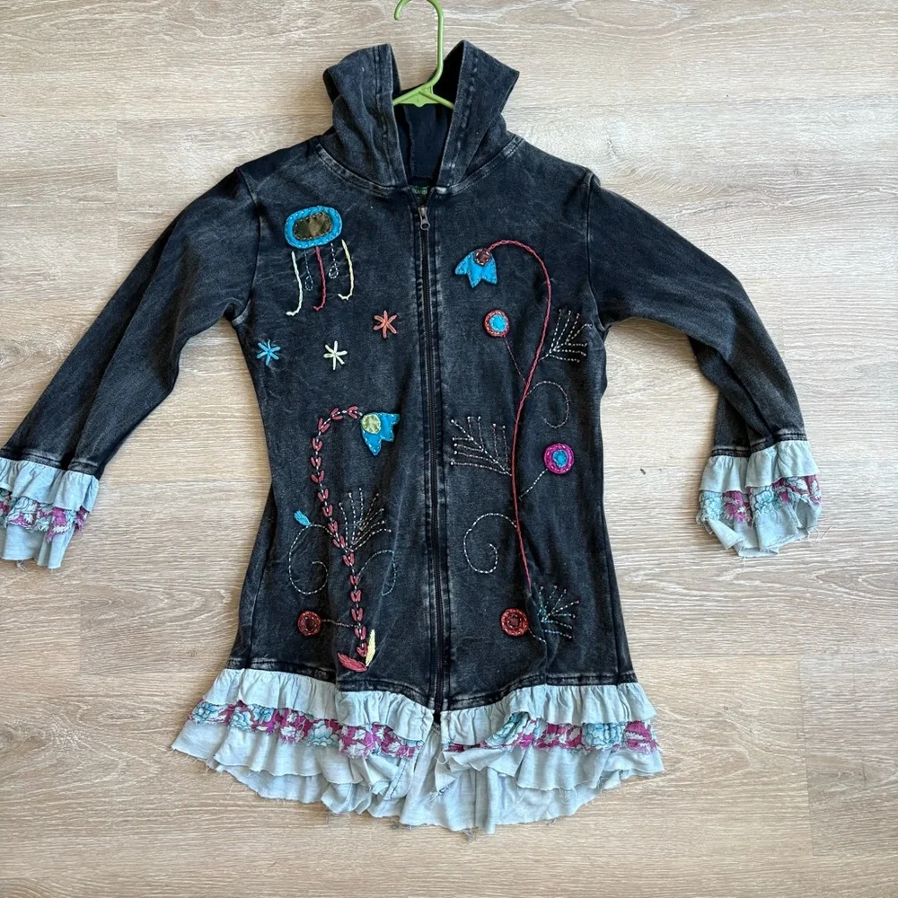 Grateful Dead Upcycled Kathmandu Hippie Hoodie - Picture 7 of 11